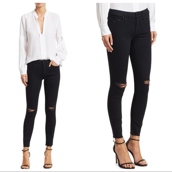 MOTHER Denim - MOTHER The Looker Ankle Fray Jeans GUILTY AS SIN